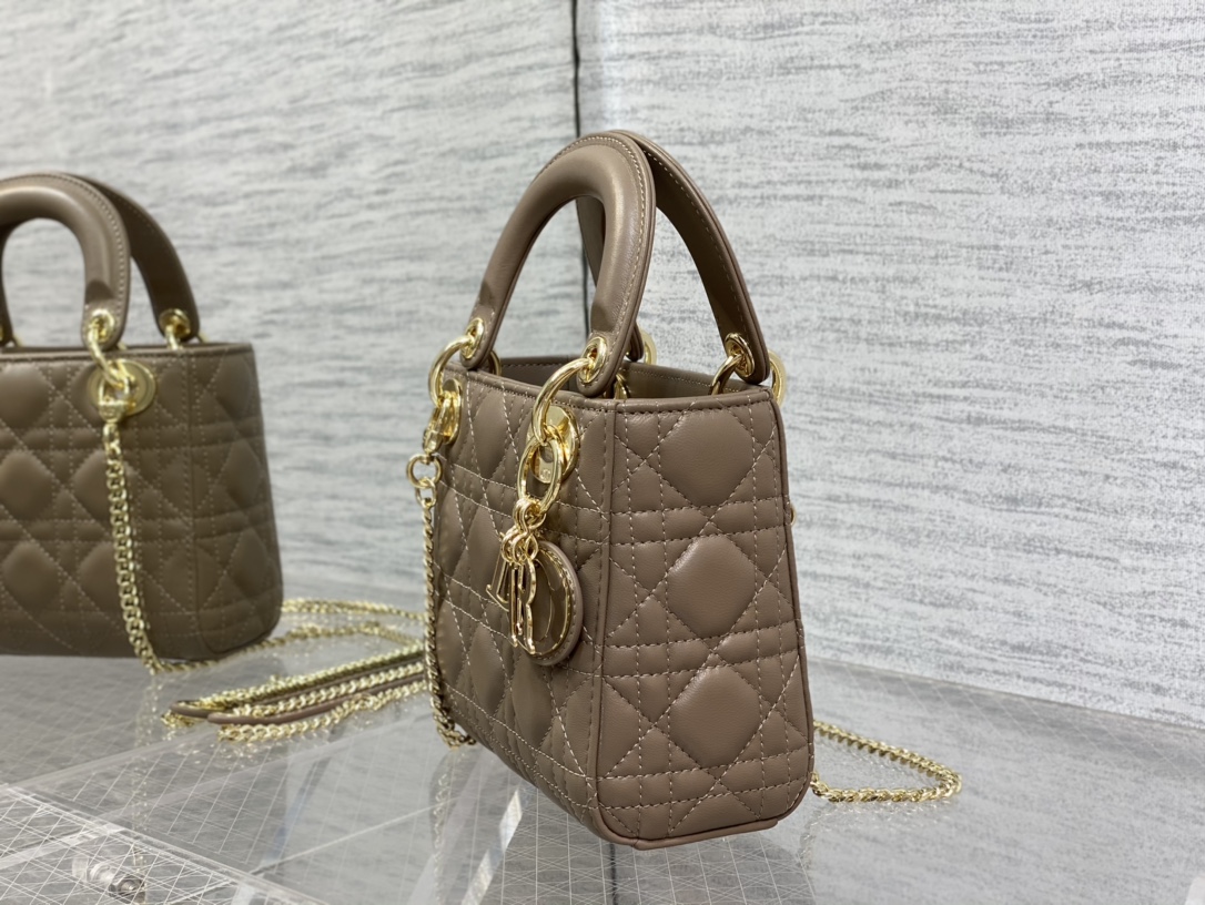 Mini Lady Dior Bag Khaki Cannage Lambskin